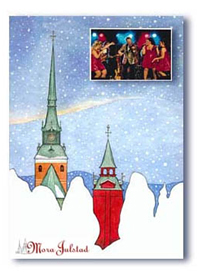Handmålad affisch för Mora Julstad